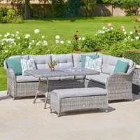 Sewanee Rectangular Garden Dining Set - Stone, Rattan alternate view