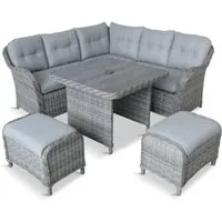 Sewanee Square Garden Dining Set - Stone, Rattan alternate view