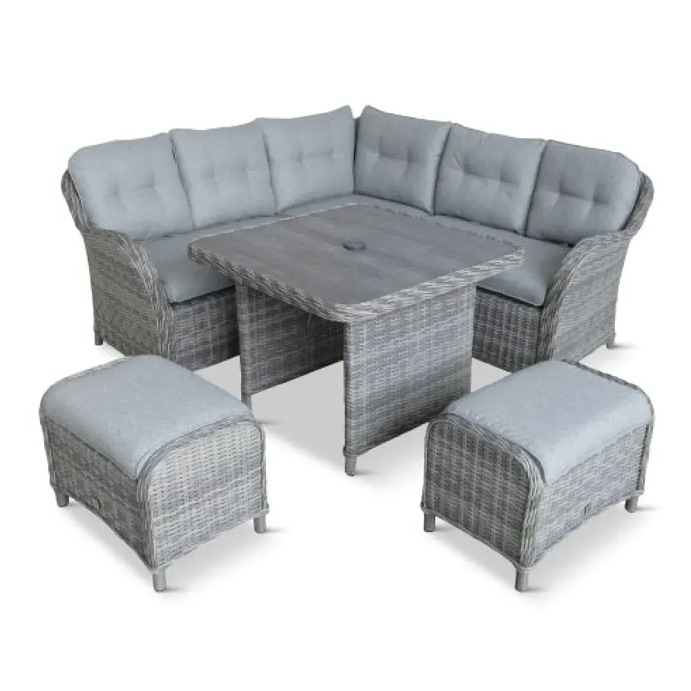 Sewanee Square Garden Dining Set - Stone, Rattan product