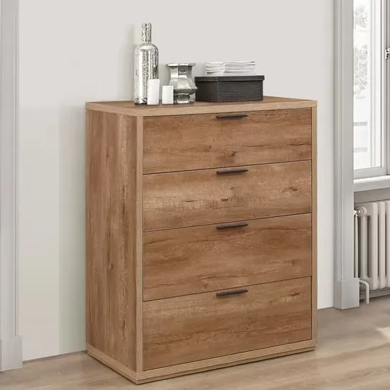 Seward 4 Drawer Chest of Drawers - Rustic Oak image