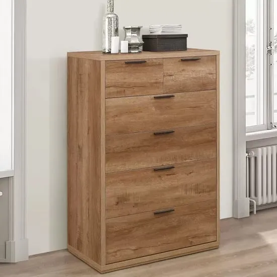 Seward 6 Drawer Chest of Drawers - Rustic Oak