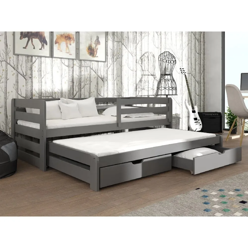 Sewell Day Bed with Trundle and Storage - Graphite