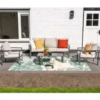 Seymour Garden Lounge Set with Coffee Table - Sand, Aluminium