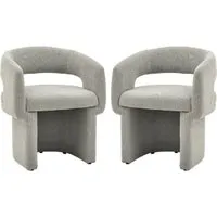 Shafter Dining Chairs in Pair - Grey, Fabric alternate view