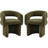 Shafter Dining Chairs Set of 2 - Green, Fabric