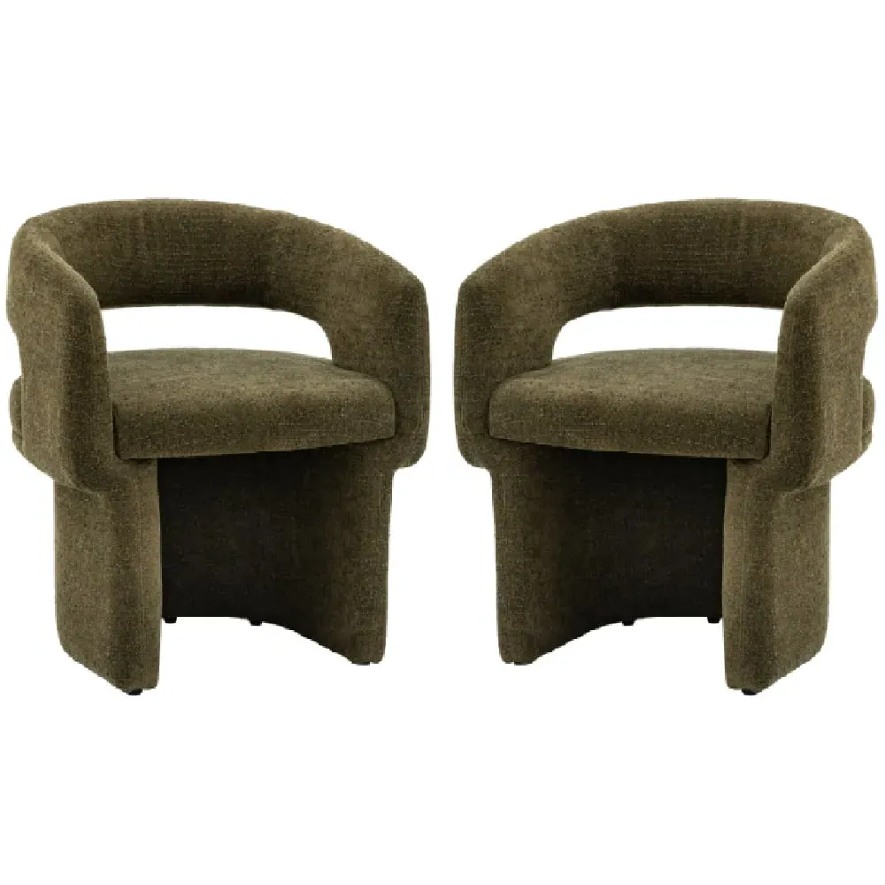 Shafter Dining Chairs Set of 2 - Green, Fabric image