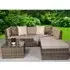Shafter L-Shaped Garden Corner Sofa Set - Natural Brown, Rattan
