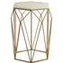 Shalom Hexagonal Side Table - White, Marble