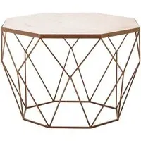 Shalom Octagonal Coffee Table - White, Marble