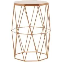 Shalom Octagonal Side Table - White, Marble
