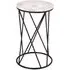 Shalom Round Side Table - White, Marble
