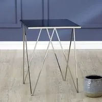 Shalom Square Side Table - Black, Glass alternate view