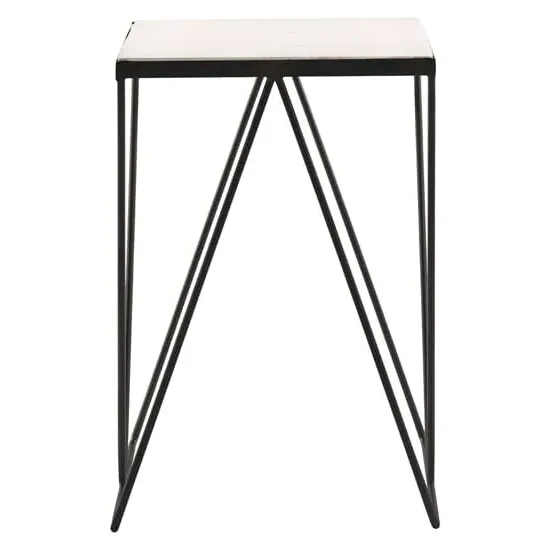 Shalom Square Side Table - White, Marble image