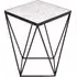Shalom Square Side Table - White, Marble