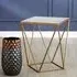 Shalom Square Side Table - White, Marble