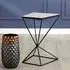 Shalom Trapezoid Side Table - White, Marble