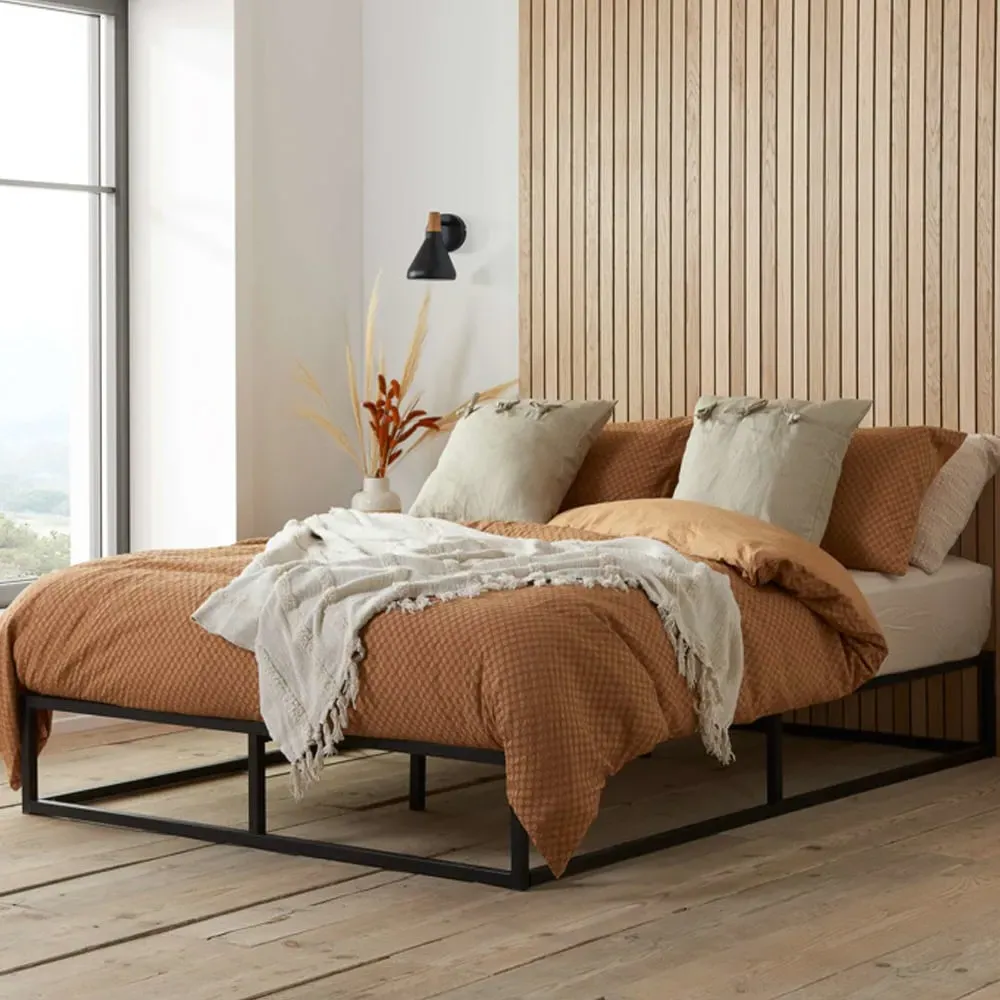 Shao Single Bed Frame - Black, Metal