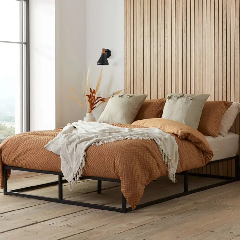 Shao Small Double Bed Frame - Black, Metal product