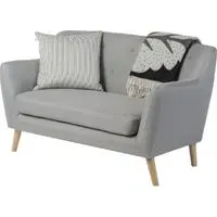 Shawnee 2-Seater Sofa with Oak Legs - Grey, Fabric