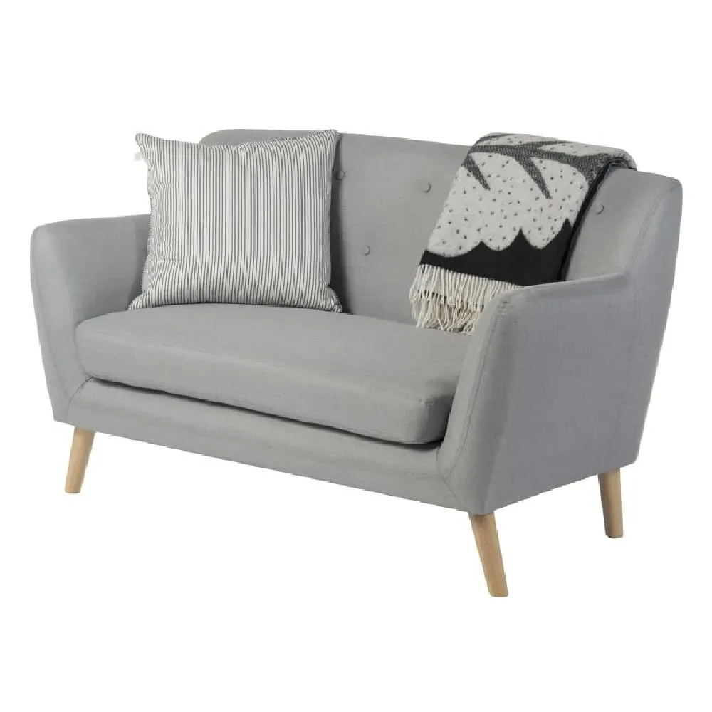 Shawnee 2-Seater Sofa with Oak Legs - Grey, Fabric image