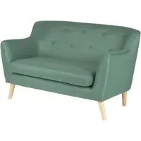 Shawnee 2-Seater Sofa with Oak Legs - Ocean Green, Fabric