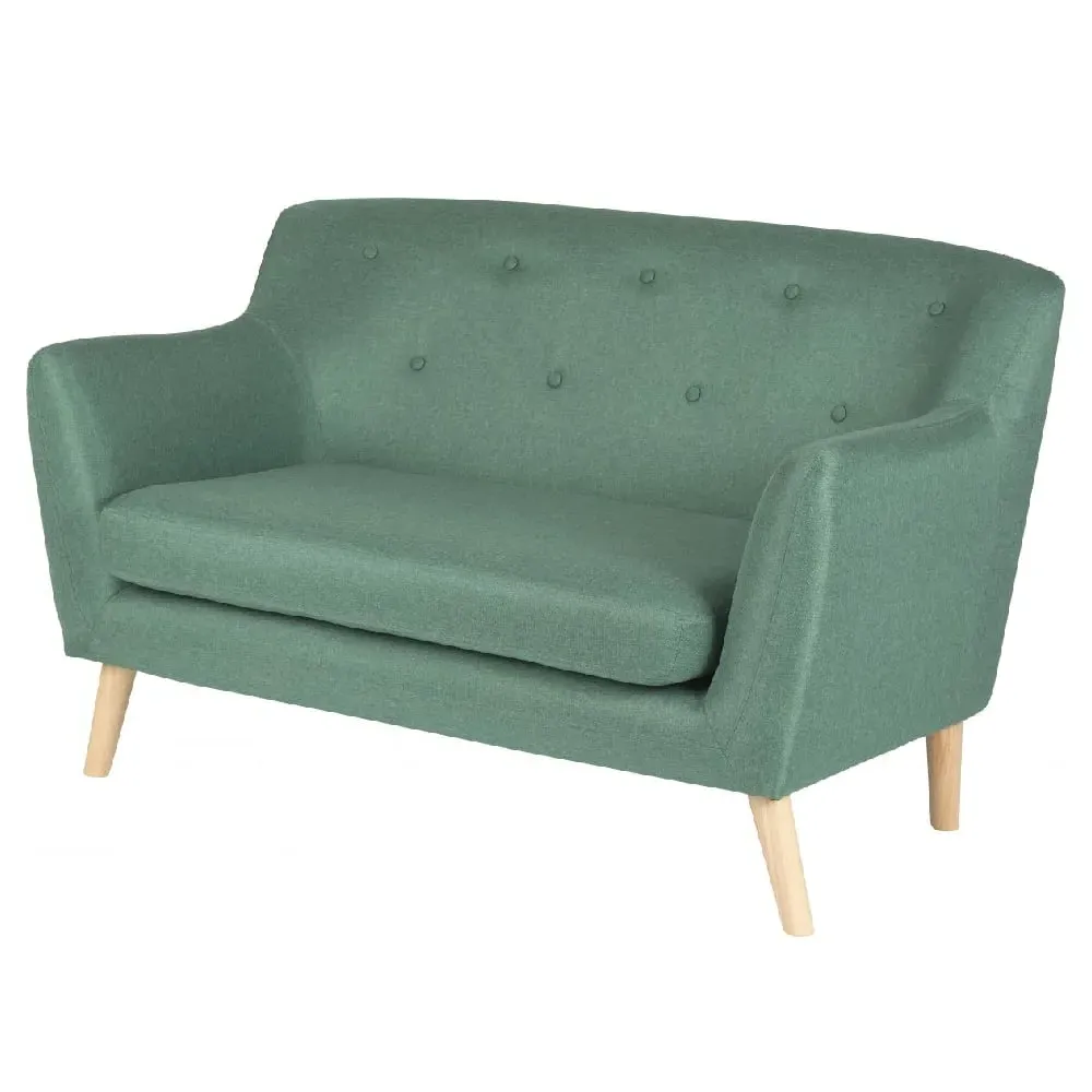 Shawnee 2-Seater Sofa with Oak Legs - Ocean Green, Fabric