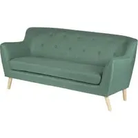 Shawnee 3-Seater Sofa with Oak Legs - Ocean Green, Fabric