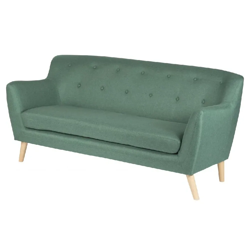 Shawnee 3-Seater Sofa with Oak Legs - Ocean Green, Fabric