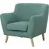 Shawnee Fabric Armchair with Oak Legs - Ocean Green