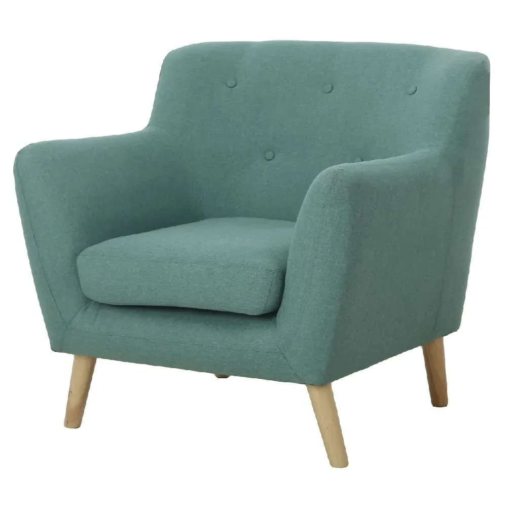 Shawnee Fabric Armchair with Oak Legs - Ocean Green image