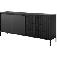 Shawnee Large Sideboard with 2 Doors 3 Drawers - Black