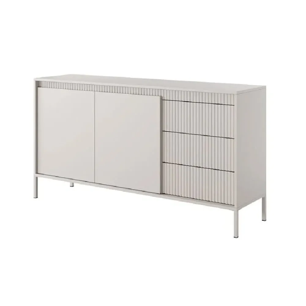 Shawnee Small Sideboard with 2 Doors 3 Drawers - Beige image