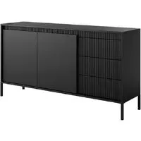 Shawnee Small Sideboard with 2 Doors 3 Drawers - Black