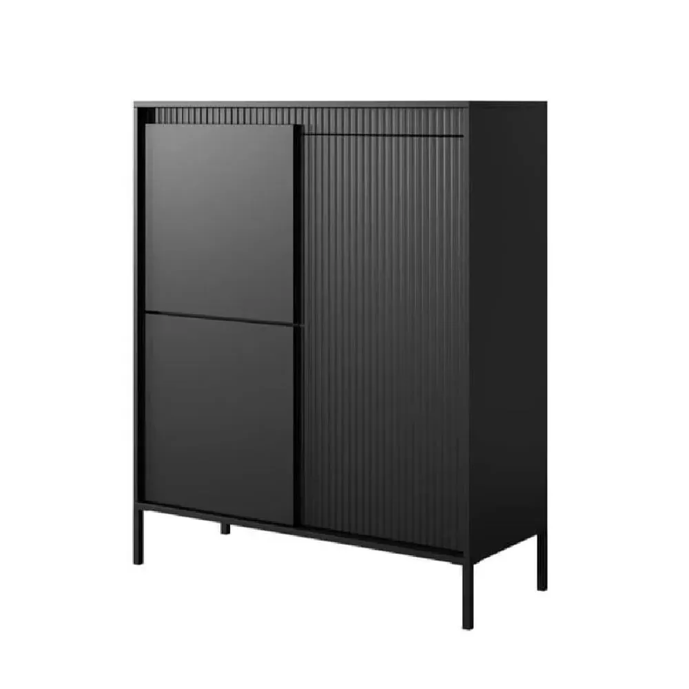 Shawnee Storage Cabinet with 3 Doors - Black