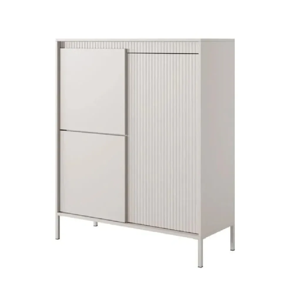 Shawnee Wooden Storage Cabinet with 3 Doors - Beige