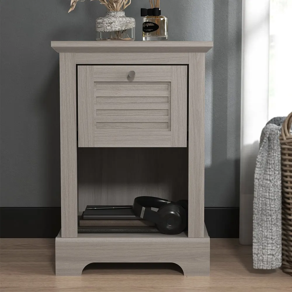 Shelby Lamp Table with Drawer - Grey, Particle Board product
