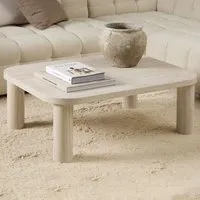 Shelby Rectangular Coffee Table - Light Travertine, Wood