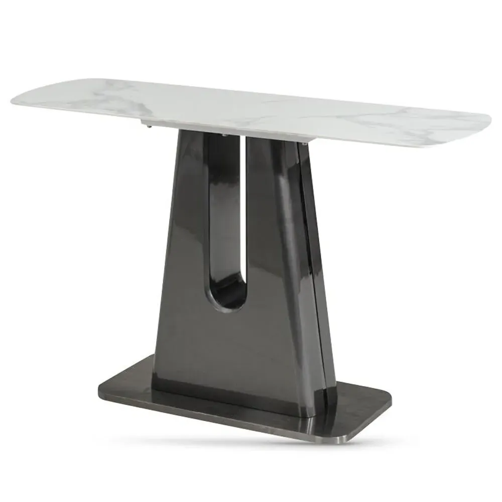 Shelby Rectangular Console Table - Binli White, Sintered Stone