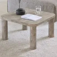 Shelby Square Coffee Table - Grey Marble Effect, Wood