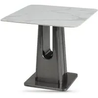 Shelby Square End Table - Binli White, Sintered Stone