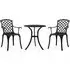 Shelton 3 Piece Bistro Set - Black, Cast Aluminium