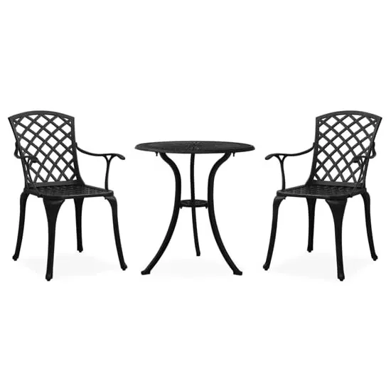 Shelton 3 Piece Bistro Set - Black, Cast Aluminium image