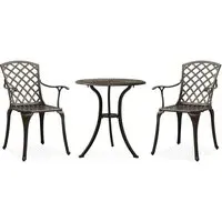 Shelton 3 Piece Bistro Set - Bronze, Cast Aluminium