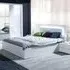 Shelton King Size Bed with LED - White, High Gloss