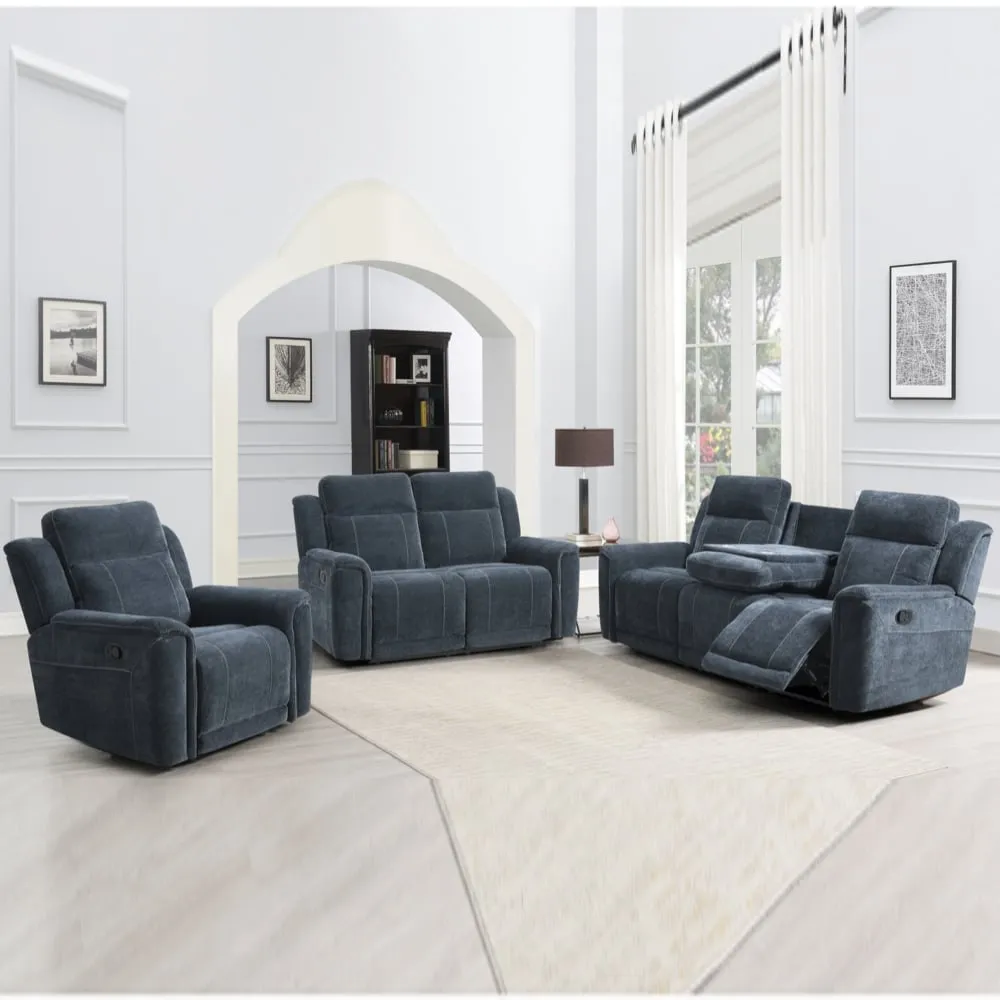 Sheridan 3-Piece Recliner Sofa Suite - Dark Grey, Fabric image