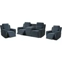 Sheridan 3+1+1 Seater Recliner Sofa Set - Dark Grey, Fabric