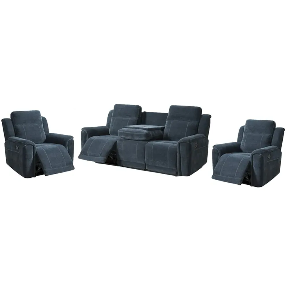 Sheridan 3+1+1 Seater Recliner Sofa Set - Dark Grey, Fabric