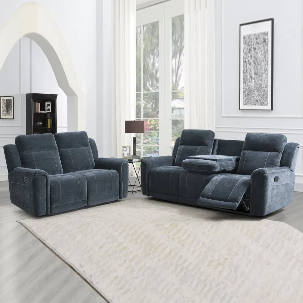 Sheridan 3+2 Seater Recliner Sofa Set - Dark Grey, Fabric