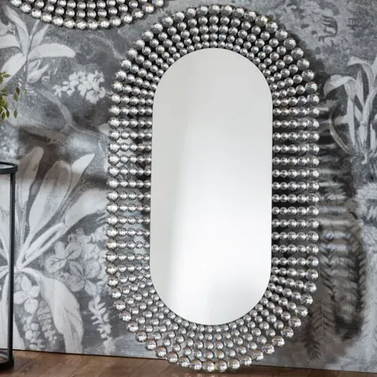 Sherrington Oval Wall Mirror - Silver