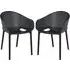 Shipley Outdoor Stacking Armchairs Pair - Black, Polypropylene